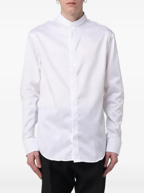 Emporio Armani band-collar long-sleeve shirt White D41C93D1C33BIANCO