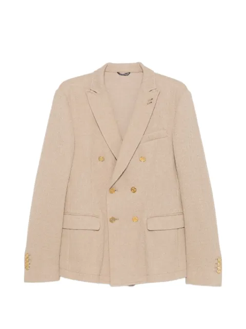 Daniele Alessandrini double-breasted peak-lapel jacket Neutrals G3295E8584300