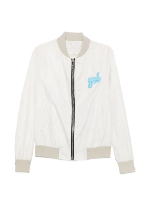YES LONDON logo-patch zip-up jacket White XG5174PANNA