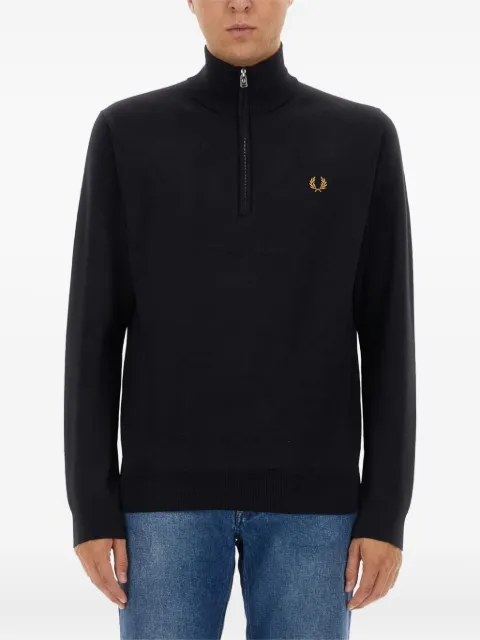 Fred Perry half-zip logo-detail sweater Blue FPK762451795