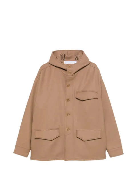 Ih Nom Uh Nit hooded flap-pocket coat Neutrals V45SH4675
