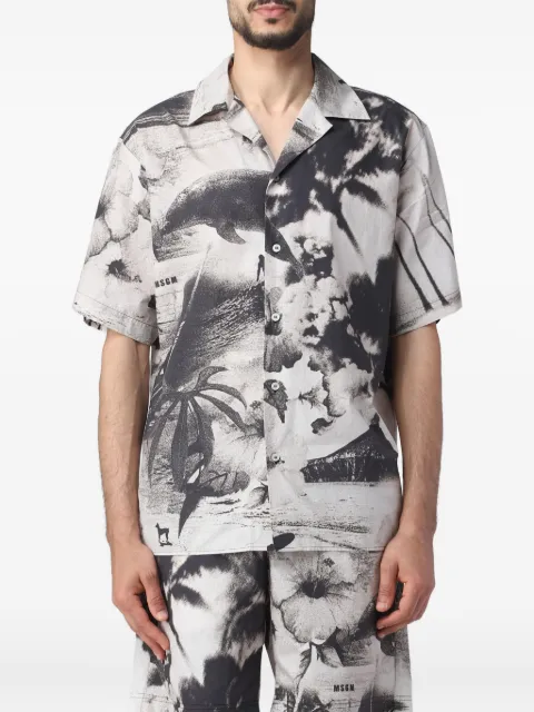 MSGM graphic-print short-sleeve shirt Grey 3440ME202370