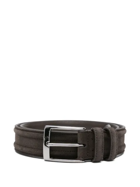 Canali suede silver-buckle belt Brown 50CKB00500