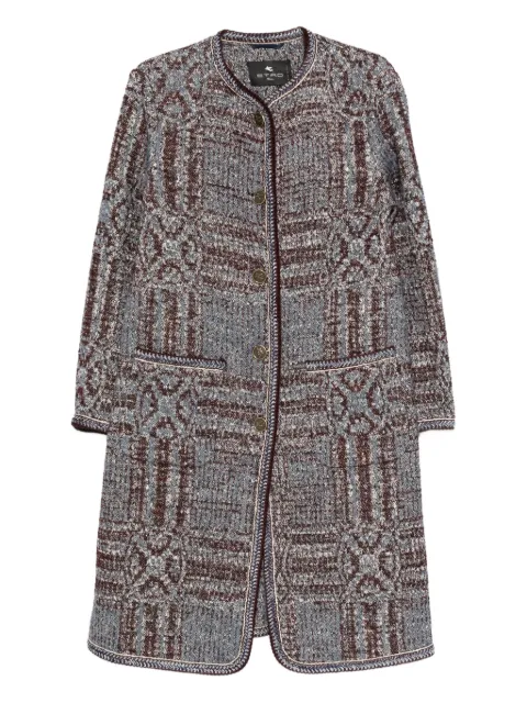 ETRO bouclé jacquard coat Grey WRAA004099TJB36