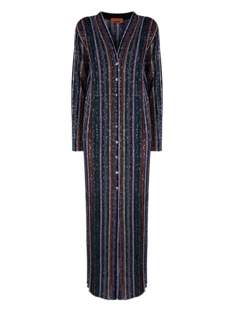 Missoni long cardigan in herringbone stripe knit Blue DS25WM05BK01C3