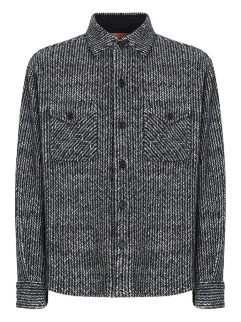 Missoni overshirt in wool-cotton blend with zigzag pattern Grey US25WJ07BC005F