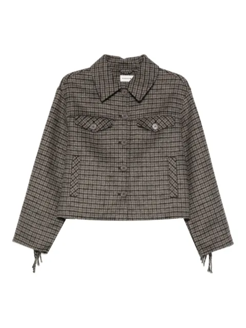 P.A.R.O.S.H. checked frayed-sleeve jacket Grey D431798LURK