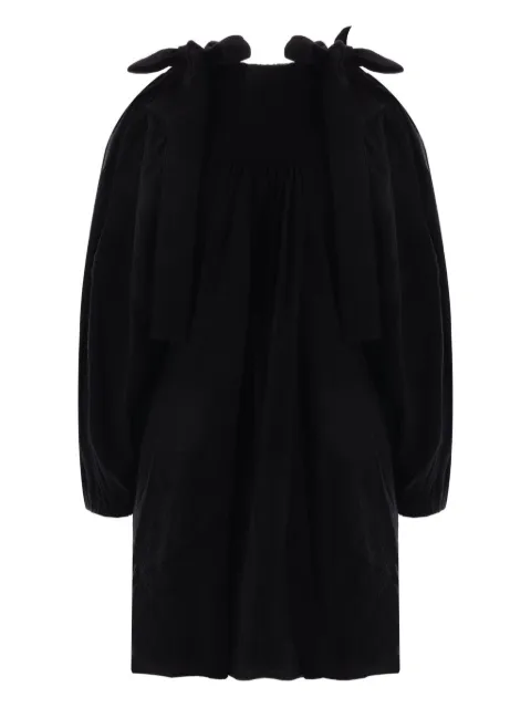 RENATA BRENHA puff-sleeve pleated dress Black DFR23B