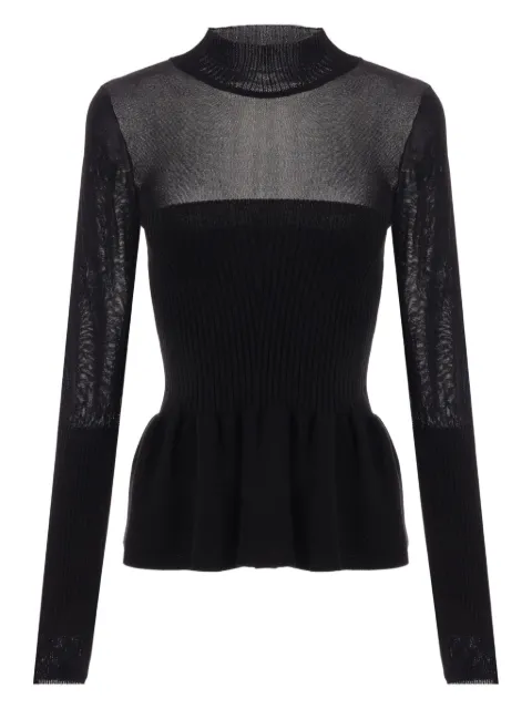 RENATA BRENHA knitted peplum top Black TSU23B
