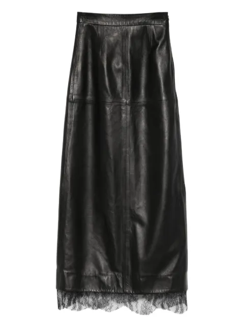 Manokhi leather A-line skirt Black MANO703