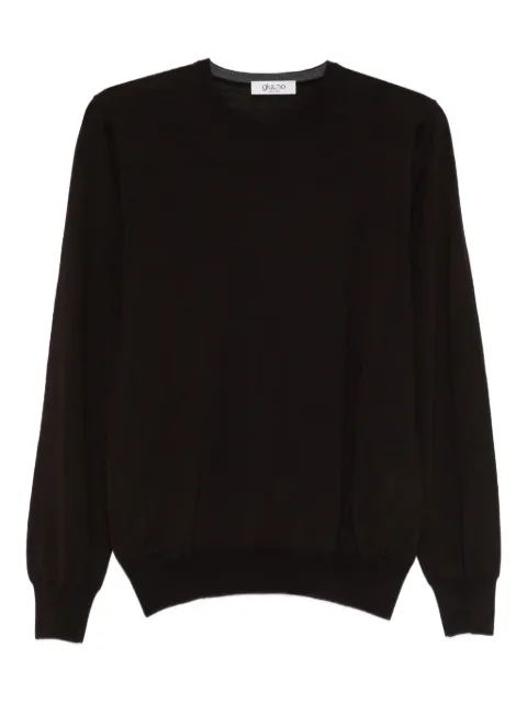 GIUUNO crew-neck panelled T-shirt Brown 45167147901
