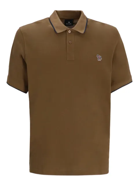 Paul Smith zebra-motif cotton polo shirt Brown M2R151LZT21580