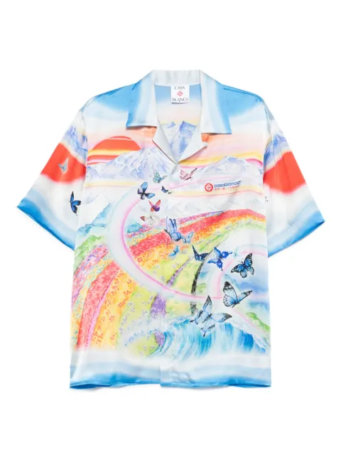 Casablanca Teacher butterfly landscape shirt Blue MPF25SH003