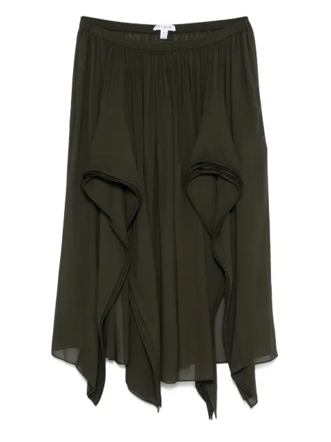 Alaïa ruffled draped trousers Green AA9P1189T666B