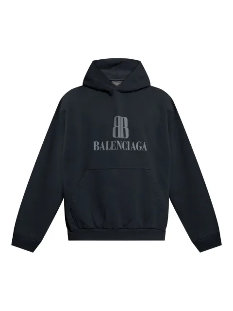 Balenciaga Nano BB logo-embroidered hoodie Black 767877TSVO3