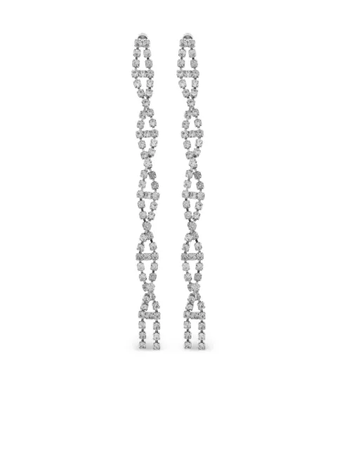 Balenciaga Riviera crystal-embellished wave earrings Silver 834527TZ64S