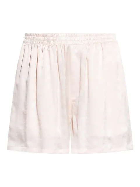 Balenciaga monogram-pattern silk mini shorts Pink 831530TSN10