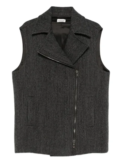 P.A.R.O.S.H. asymetric zip gilet Grey LOWOLFD410045