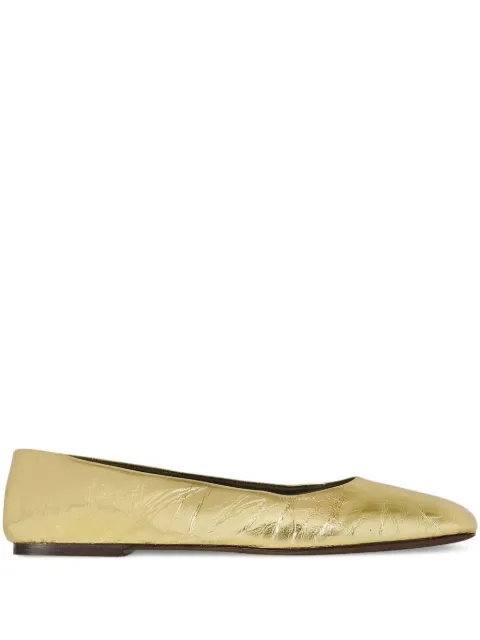 The Row metallic-effect ballet flats Gold F1598M39GOLD