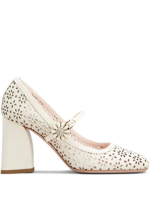 Roger Vivier 85mm Très Vivier flower-cut block-heel pumps RVW76641260CH5C