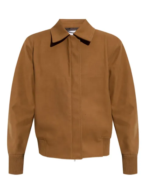 Stella McCartney collared ribbed-trim jacket Brown 6801333GU309