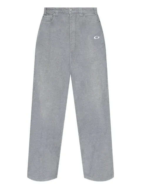 Balenciaga Trompe L'oeil logo-embroidered trousers Grey 838695TSWB3