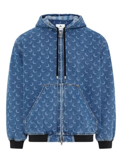 Marine Serre Moon laser blue wash denim padded jacket Blue MJA071BCDEN0002BL05