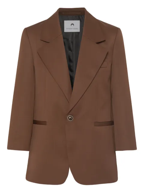 Marine Serre wool boxy blazer Brown UJA066ARWOV0033