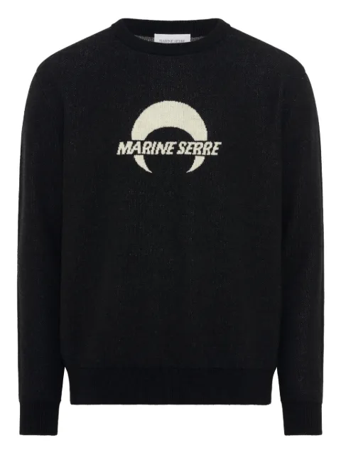 Marine Serre merino-wool sweater Black UTK006ACKNI0033