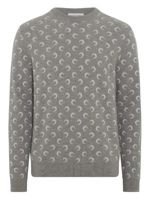 Marine Serre moon-jacquard sweater Grey MTK004ACKNI0530