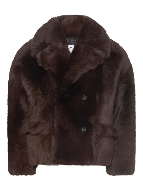 Marine Serre shearling jacket Brown UJA072ADFUR0005