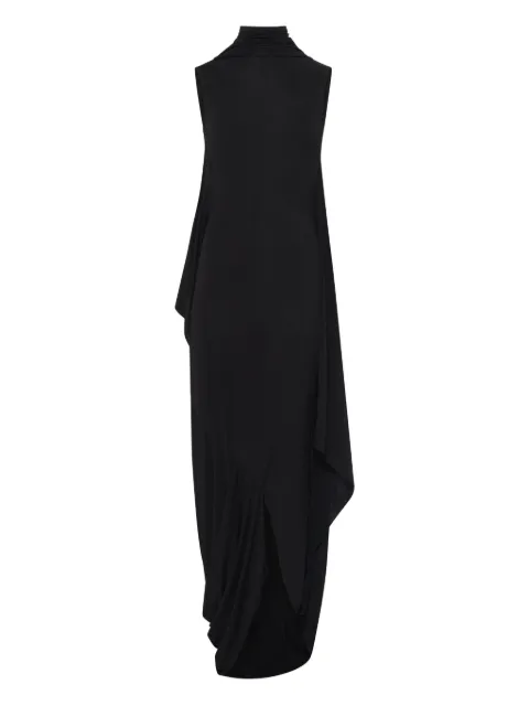 Marine Serre draped open-back dress Black WDR409ACJER0082