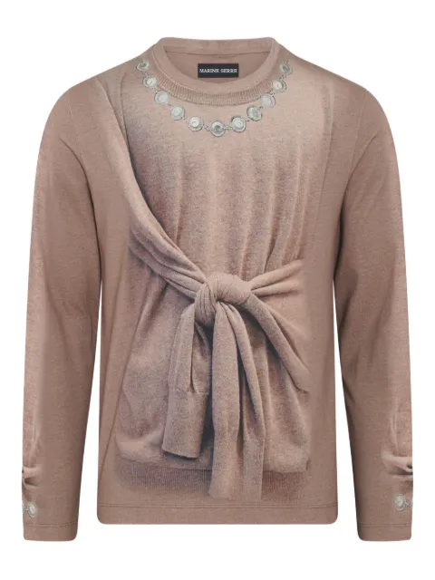 Marine Serre Trompe l’oeil top Neutrals MTT076ACJER0091