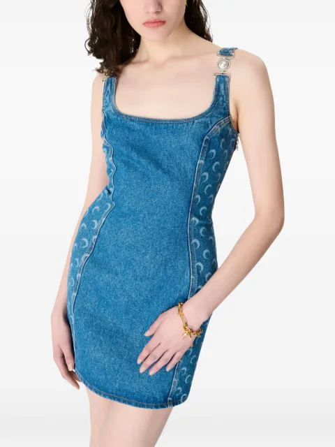 Marine Serre Moon Laser sleeveless mini dress Blue WDR403ACDEN0002