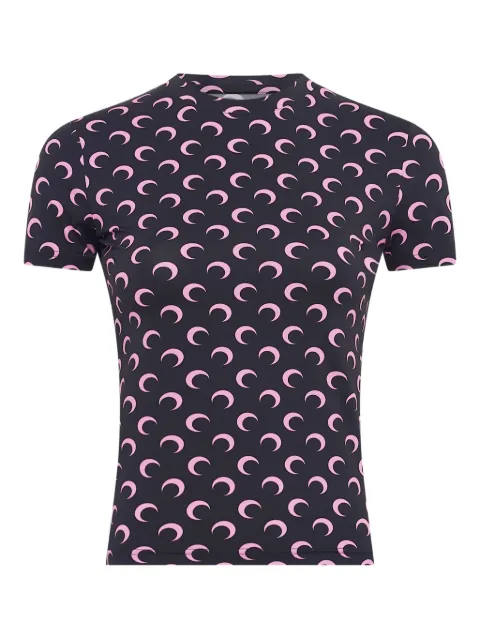 Marine Serre moon printed T-shirt Black UTS001ACJER0001