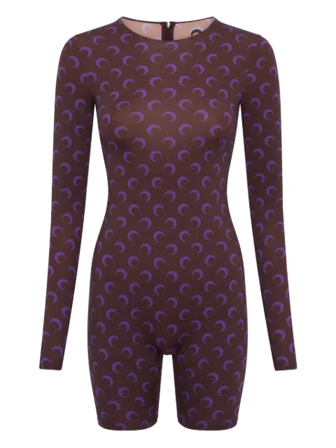 Marine Serre moon-print shorts playsuit Purple WJS010ACJER0001