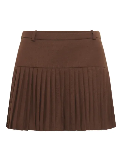 Marine Serre pleated mini skirt Brown WSK063ACWOV0071