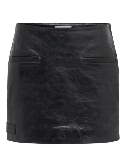 Marine Serre Glossy Moon leather skirt Black WSK117ACLEA0071