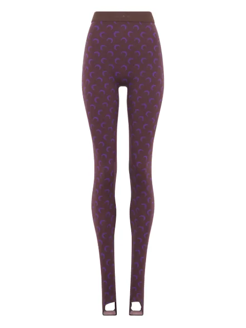 Marine Serre moon-print jersey leggings Purple WPA111ACJER0001