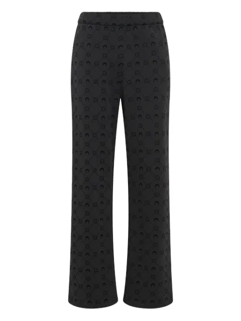 Marine Serre moon-logo fleece sweatpants Black UPA052ACJER0089