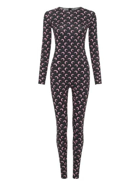 Marine Serre Moon-print jersey jumpsuit Black WJS002ACJER0001