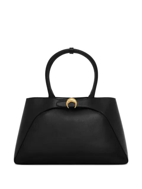 Marine Serre large Aurora smooth-leather tote bag Black WSB006ARLEA0038