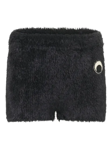 Marine Serre fluffy-knit short shorts Black WSH013ACKNI0535