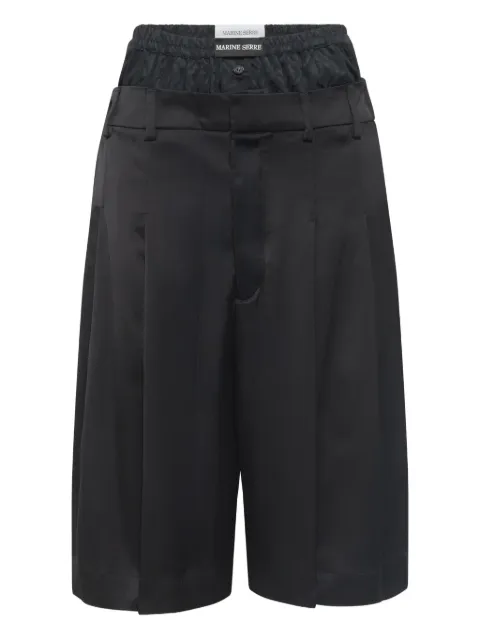 Marine Serre boxer-waist tailored shorts Black MSH016ACWOV0020
