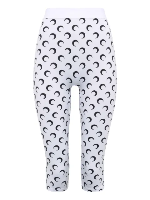 Marine Serre Moon-printed capri jersey trousers White WPA157BCJER0001WH00