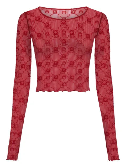 Marine Serre moonogram cropped top Red WTS012ACJER0005RD11