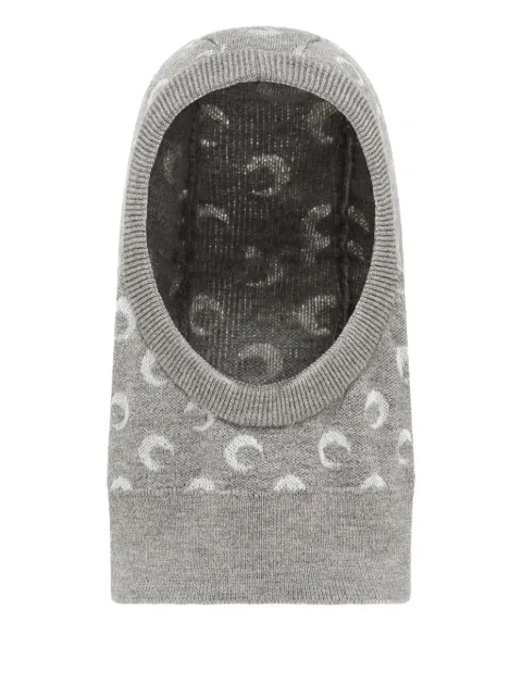 Marine Serre moon jacquard knit balaclava Grey UHG070ACKNI0530