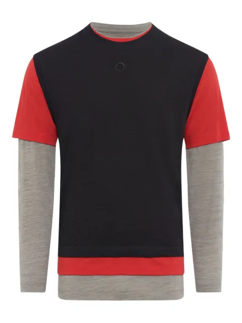 Marine Serre layered T-shirt Black UTT011ARJER0023