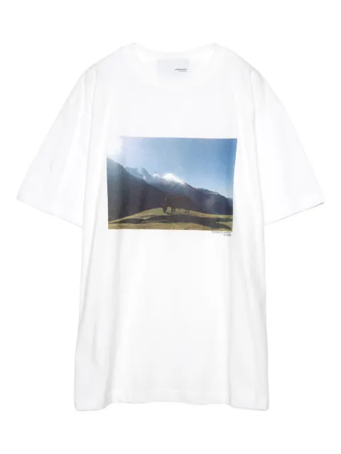 Yoshiokubo landscape-print T-shirt White YKF25114