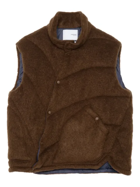 Yoshiokubo Shaggy Twist vest Brown YKF25511